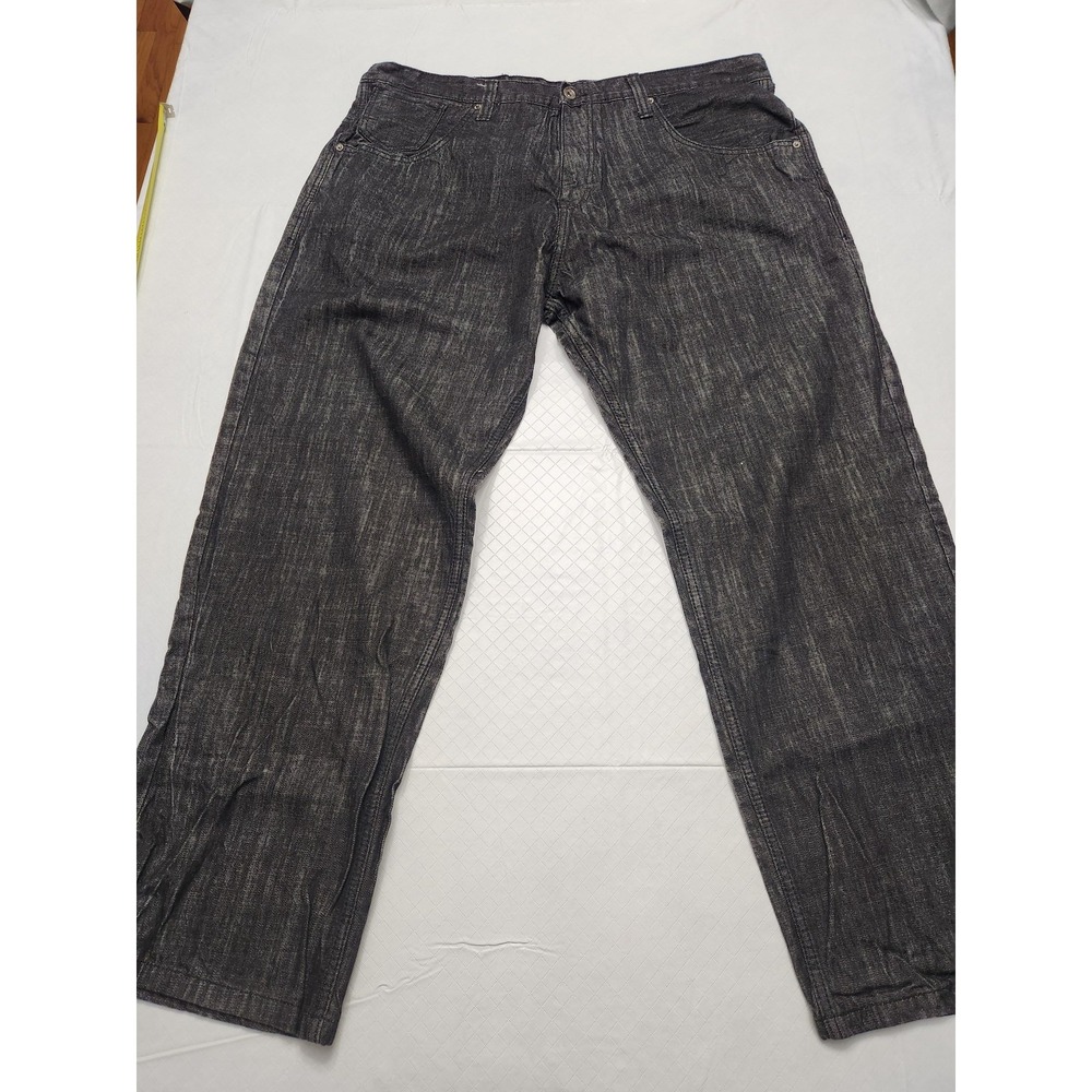 Rocawear Jeans Mens 46x32 Black Gray Original Fit Embroidered Hip Hop Streetwear